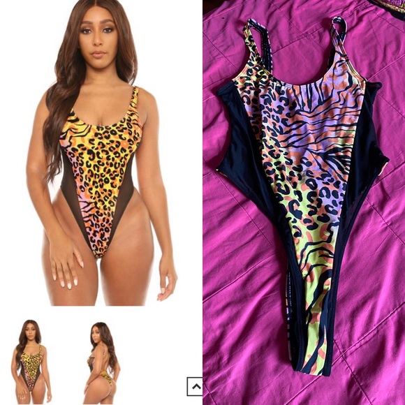 Super cute one piece animal print swimsuit! - Picture 1 of 2